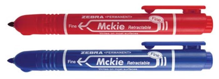 Rotulador Permanente Zebra Mckie Retractil Rojo | Zebra Pen | Pack 10 Unidades Imagen principal del producto