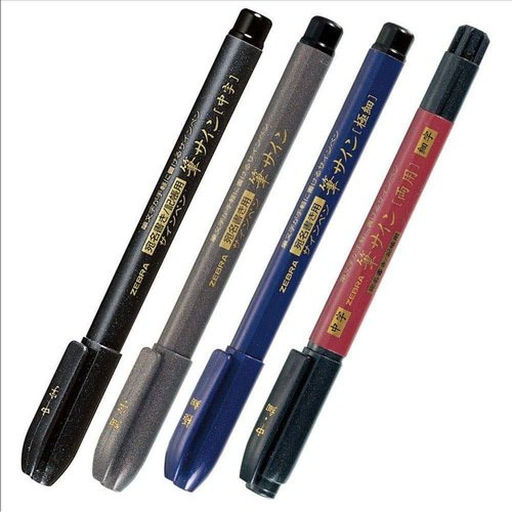Rotulador pincel Zebra WF3 medio negro, pack 10 ud.