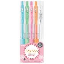 Bolígrafo Zebra Sarasa Gel Clip 0,5 Milk Pack 5 Colores Surtidos