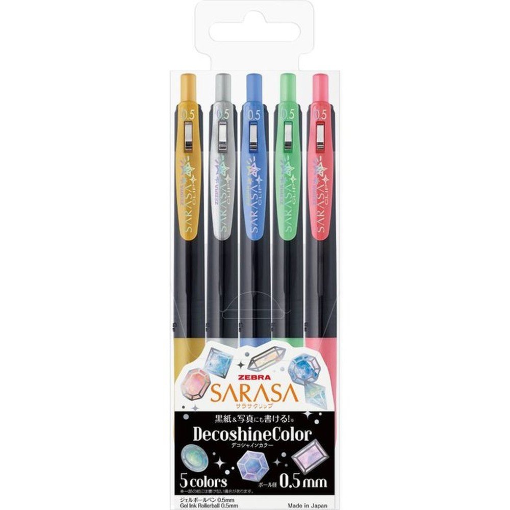 Boligrafo Zebra Sarasa Clip Decoshine 5 Colores Brillantes