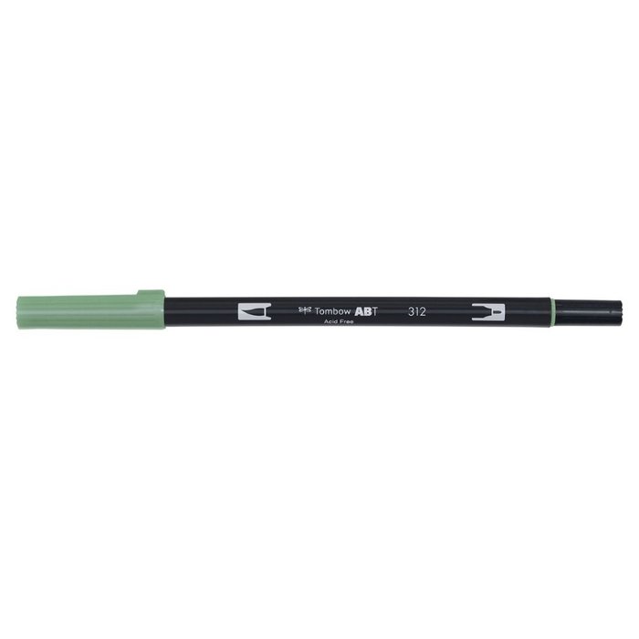 Rotulador Doble Punta Pincel Dual Brush 312 Holly Green | Tombow | Pack 6 Unidades