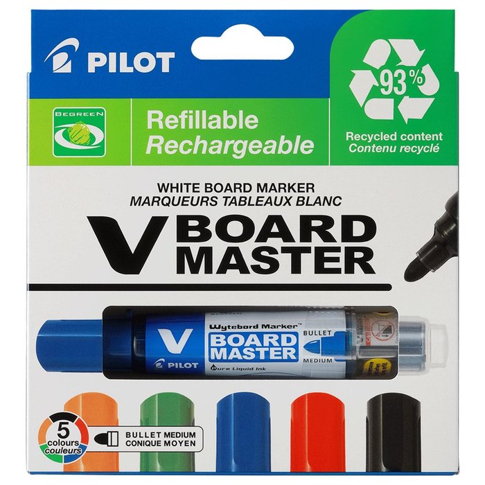 Rotulador Pilot Pizarra Vboard Master 5 Colores Surtidos | Pilot | Pack 1 Unidades