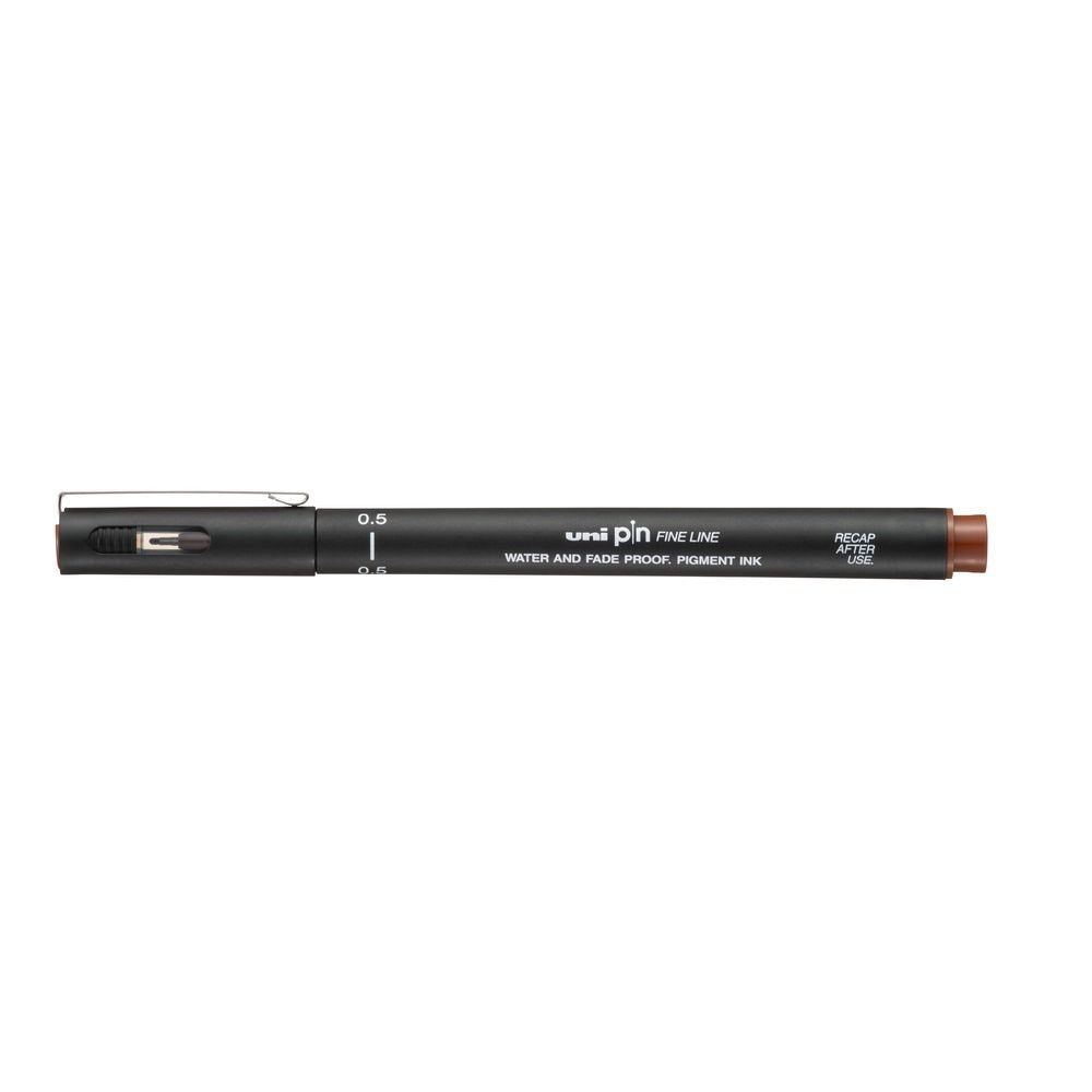 Rotulador Uni-Ball calibrado PIN 0,5 marrón, pack 12 unidades