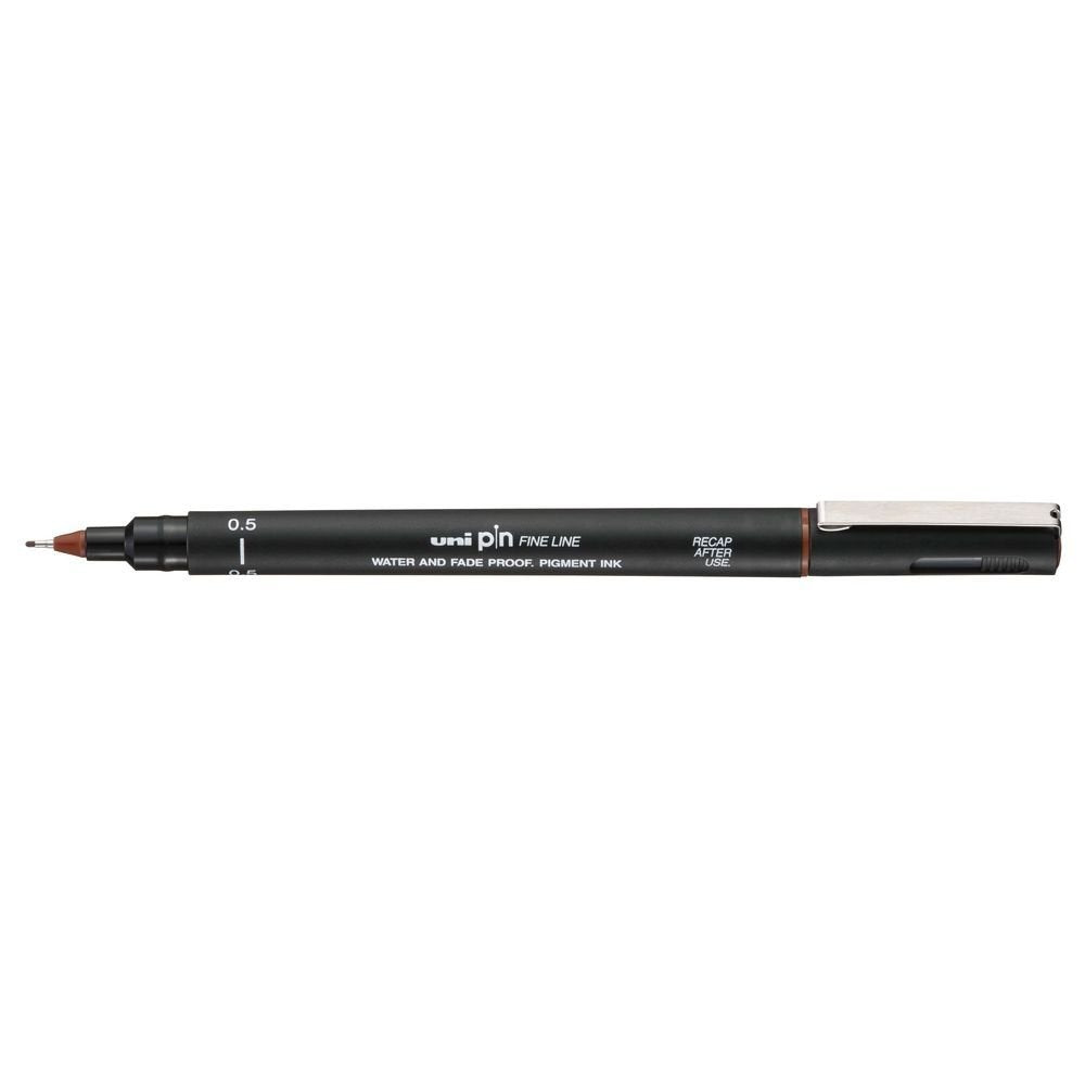 Rotulador Uni-Ball calibrado PIN 0,5 marrón, pack 12 unidades