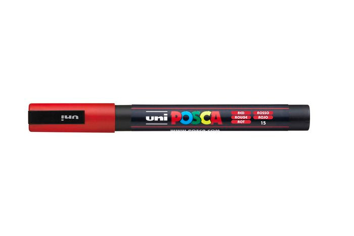 Marcador uni posca pc3m color rojo 0,9-1.3mm