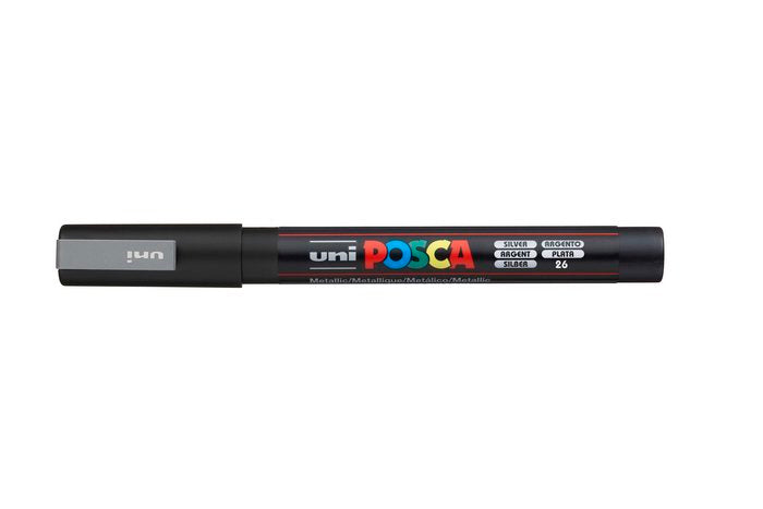 Marcador uni posca pc3m color plata 0,9-1.3mm