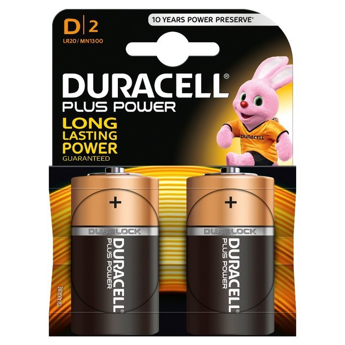 Pila Alcalina Duracell Plus Power D blister 2 unidades