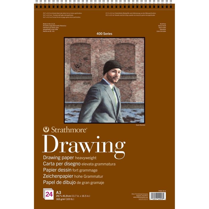 Bloc Espiral Estándar Liso 24H 130g | Strathmore | Cartón | Formato Estándar | Pack 3 Unidades