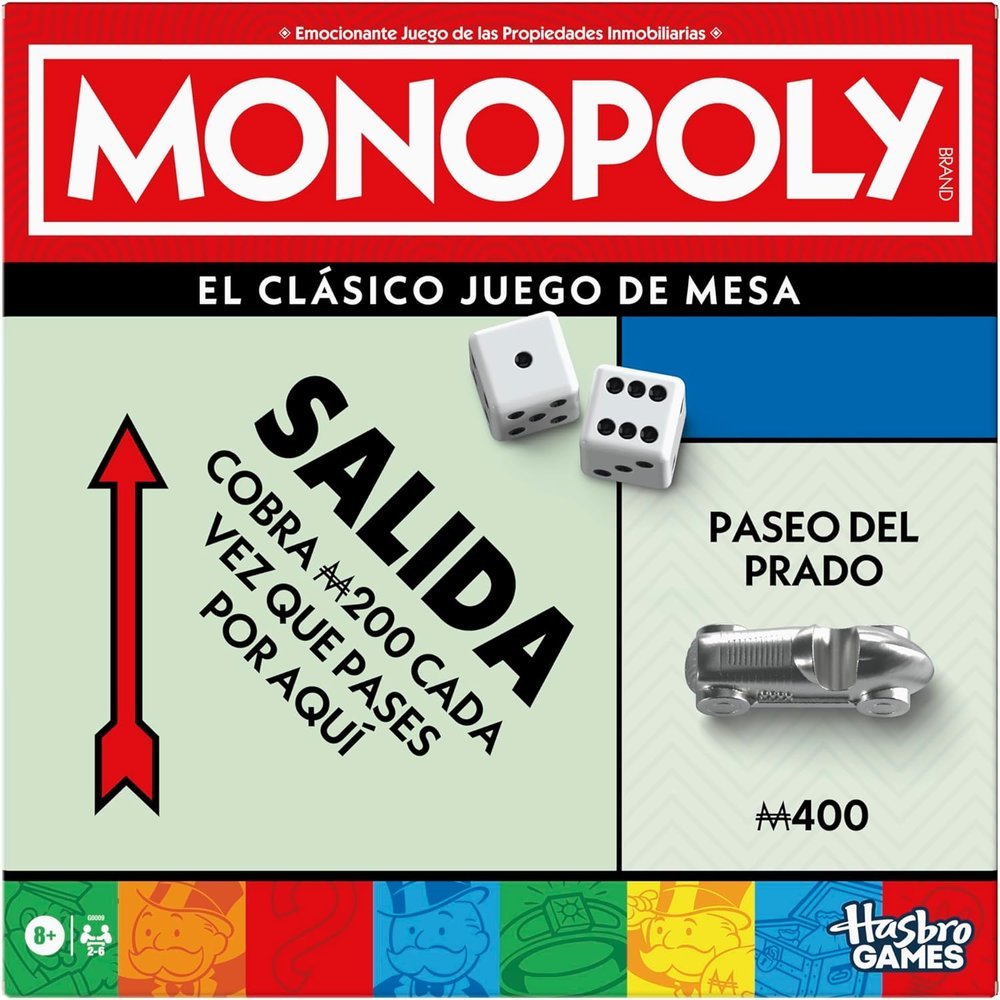 MONOPOLY CLASICO | HASBRO IBERIA, S,L,U, | 1 UNIDAD | 5010996302335 Imagen principal del producto
