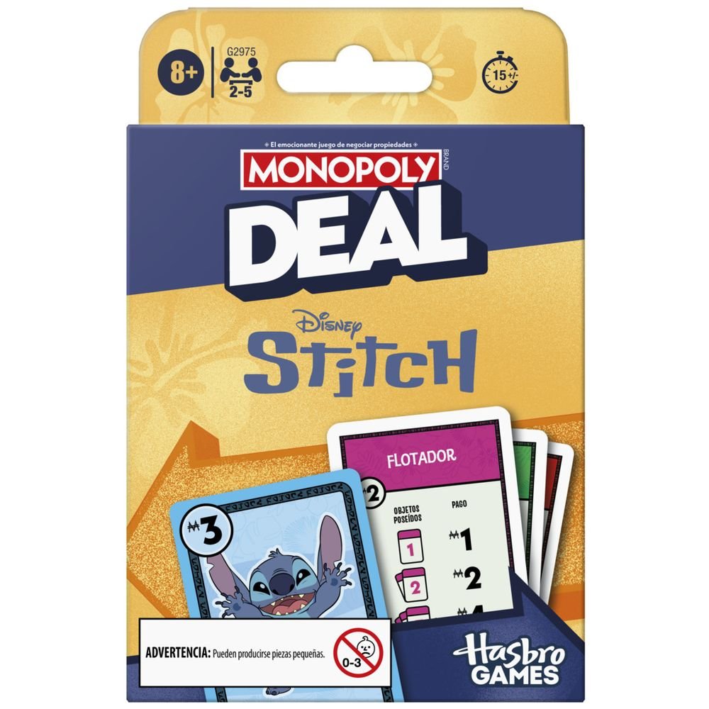 Juego Monopoly Deal Edición Stitch Hasbro Gaming