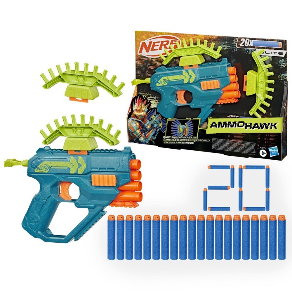 Nerf Rebel Ops Ammohawk - Lanzador con escudos