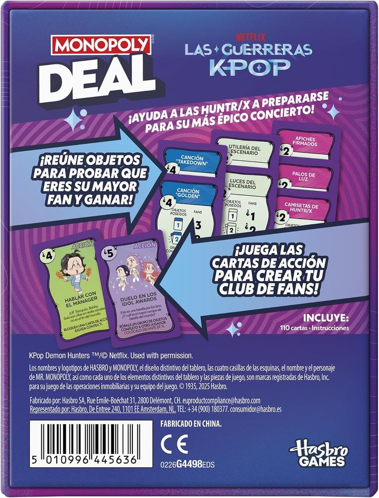 Monopoly Deal KPop Demon Hunters - Hasbro Gaming