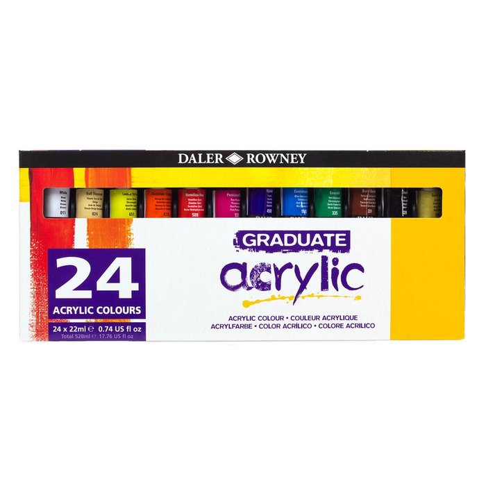 Estuche 24 Tubos Pintura Acrílica 22 ml Daler Rowney