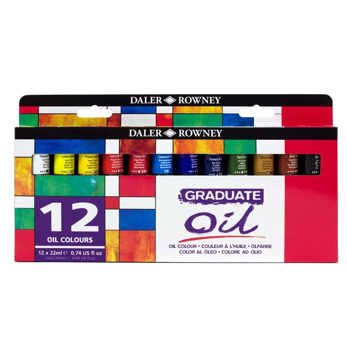 Set 12 tubos 22 ml óleo Graduate Daler Rowney