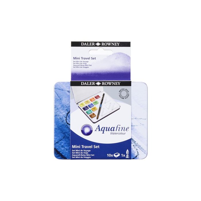 SET ACUARELA MINI AQUAFINE 10 COLORES CAJA METALICA VIAJE | 1 UNIDADES | (DALER ROWNEY)