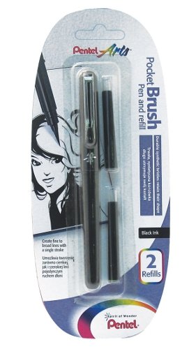 Rotulador Pincel Pocket Brush tinta en Negro PENTEL blister 1 Ud Imagen principal del producto