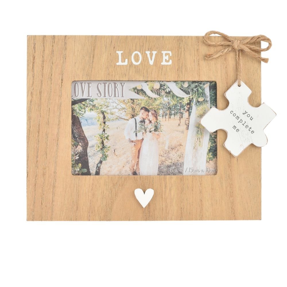 Marco Fotos Madera Corazón y Rompecabezas Love Story Widdop Imagen principal del producto