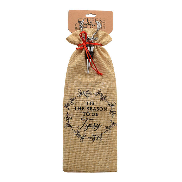 Tapon para botella de vino y bolsa de regalo Widdop