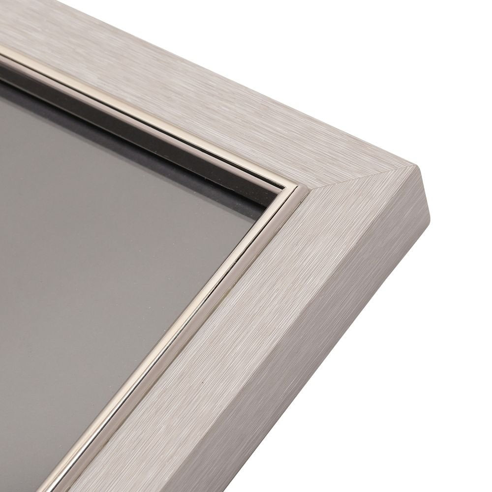 Marco de fotos madera sintética gris plateado 15x20 Widdop