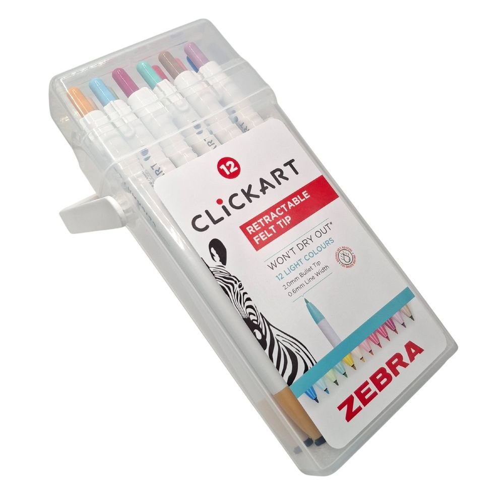 Rotulador Zebra Clickart Light Retractil 12 Colores Surtido | Zebra Pen | Pack 1 Unidades Imagen principal del producto