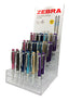 Expositor 36 bolígrafos Zebra Bp 0.7 metallic color surtido