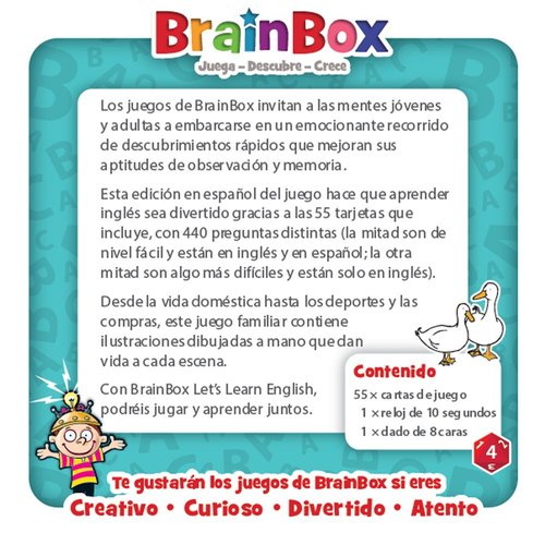 BrainBox Lets Learn English, juego de mesa