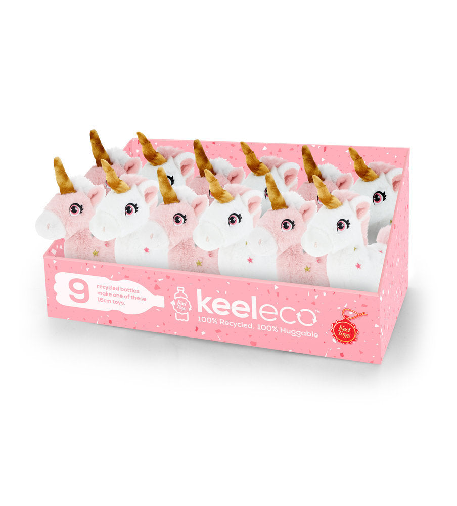 Expositor 12 peluches unicornios 16 cm Keel Toys