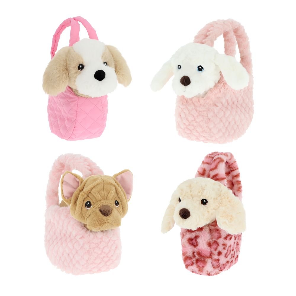 PELUCHE KEELECO PERRITOS CON BOLSO 4 MODELOS SURTIDOS | KEEL TOYS | 1 UNIDAD | 5027148035584 Imagen principal del producto
