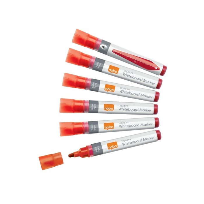 Rotulador Pizarra Obo Tinta Liquida Rojo Punta Conica | Esselte, S,A, | Pack 10 Unidades Imagen principal del producto