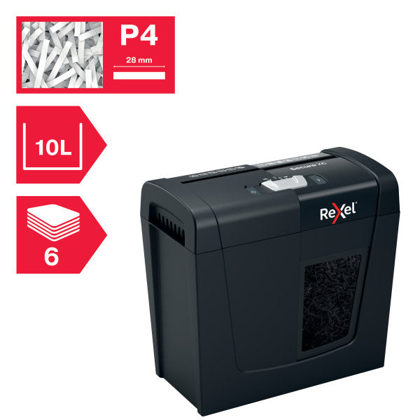 Destructora Rexel Secure X6 corte en partículas negro