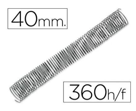 ESPIRAL METALICA 40 MM NEGRO PASO 5:1 CAJA 25 GBC | 1 UNIDADES | (GBC)