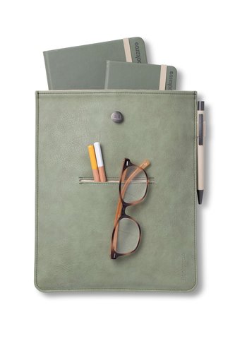Funda libro cuero verde oscuro The Company Called If House