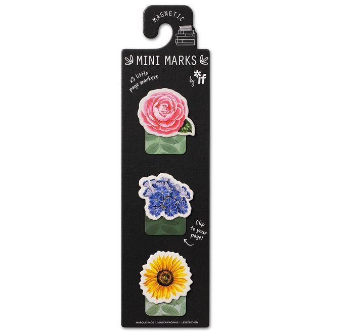 MINI MARCAPAGINAS MAGNETICOS MODELO FLORES | 3 UNIDADES | (THE COMPANY CALLED IF HOUSE) Imagen principal del producto