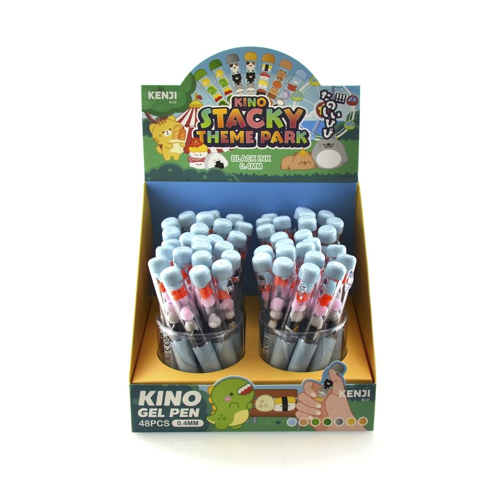 Expositor 48 Bolígrafos Stacky Deep Sea Tinta Gel Negra 0,5 Marca Fraga Kawaii