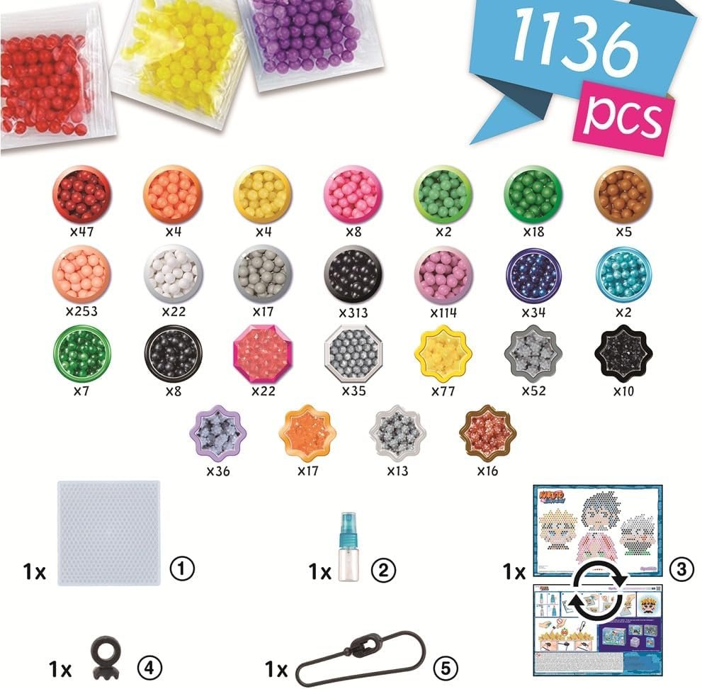 Juego Aquabeads Naruto Keychain Craft Kit