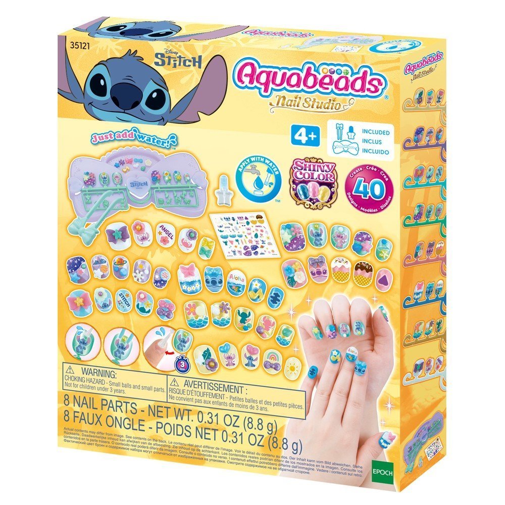 Juego Aquabeads Kit Diseña tus Uñas Stitch
