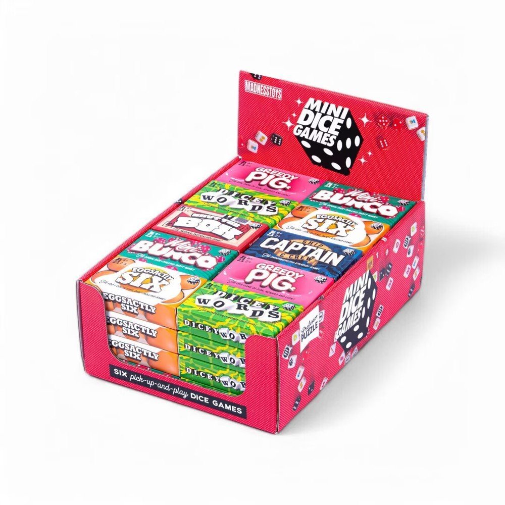 Expositor 40 Mini Juegos de Dados Dice Games Surtidos MADNESSTOYS