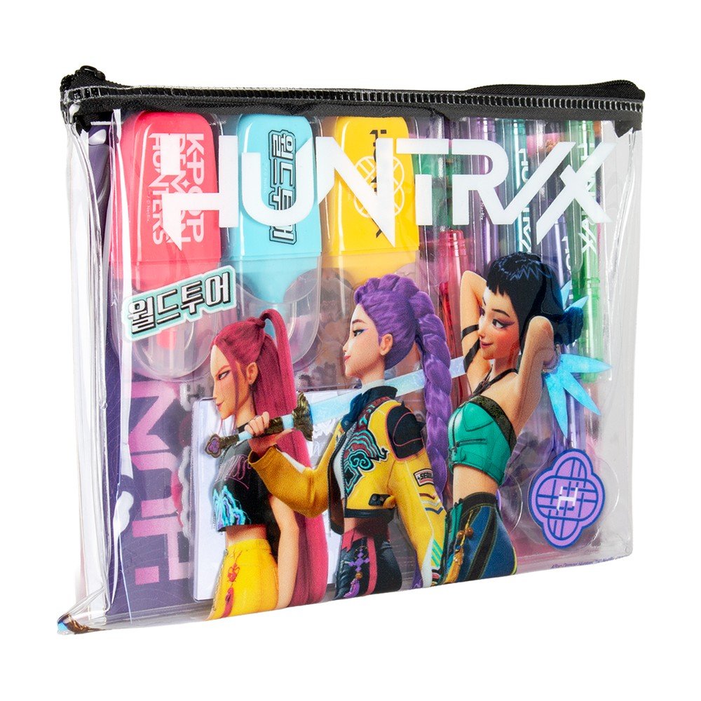 Set de papelería K-Pop Demon Hunters con neceser