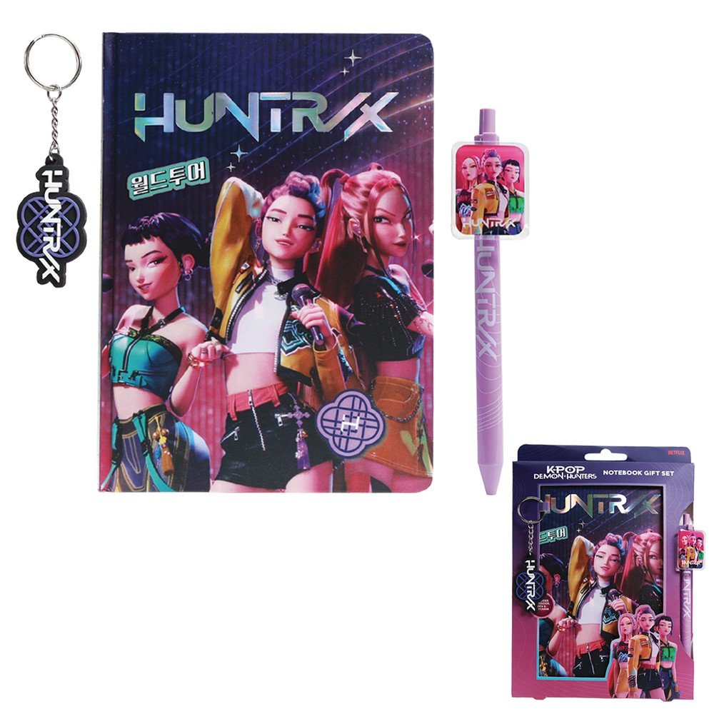 Libreta con bolígrafo y llavero Huntrix K-Pop Demon Hunters