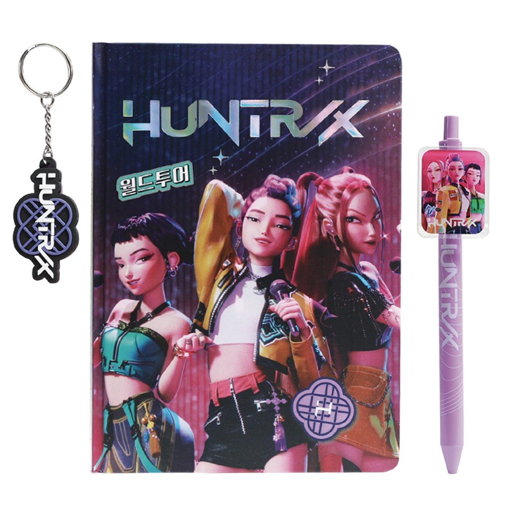Libreta con bolígrafo y llavero Huntrix K-Pop Demon Hunters