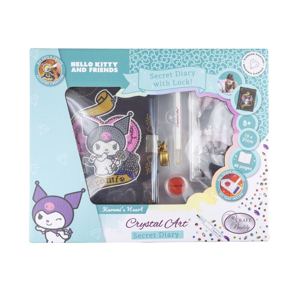 Pinta con Diamantes Kuromi Crystal Art Secret Diary CRAFT BUDDIES