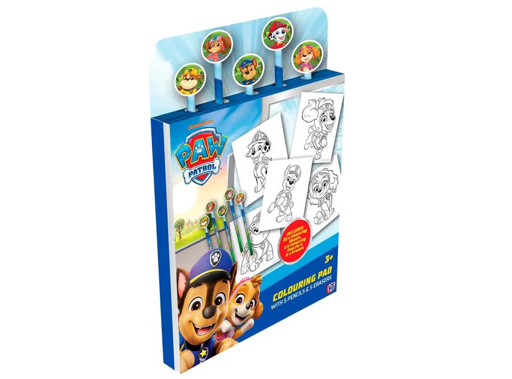 Libro de Colorear con Lápices con Goma Patrulla Canina CYP Imagen principal del producto