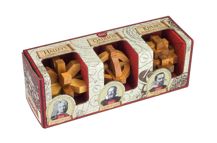 Rompecabezas set de 3 hombres Halley Galileo Kepler MADNESSTOYS