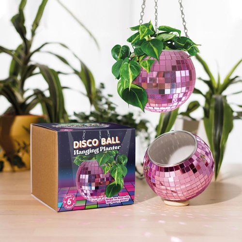 Macetero colgante bola disco rosa Imagen principal del producto