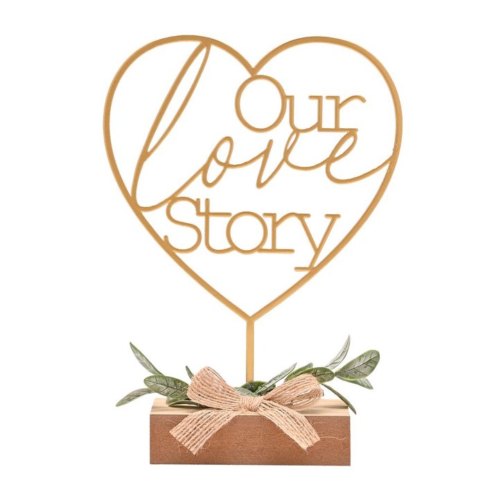 Placa Decorativa Love Story Heart WIDDOP