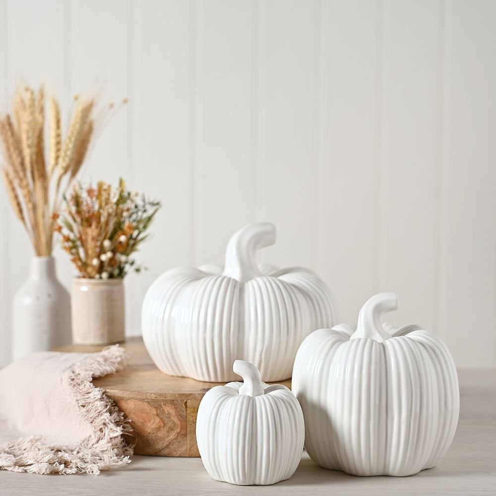 Adorno calabaza blanca Country Living, pack de 6