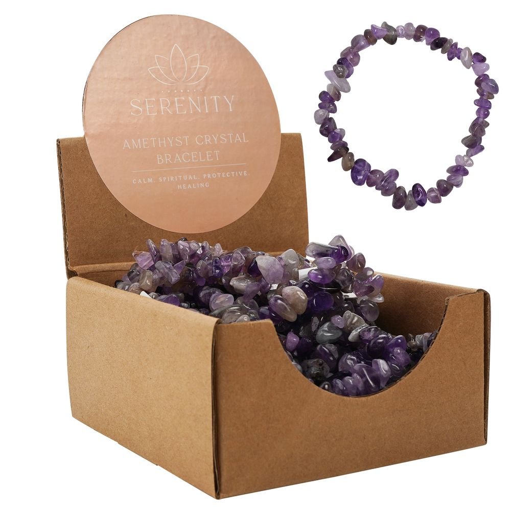 Expositor 25 Pulsera de Cristal Serenity Amatista Widdop