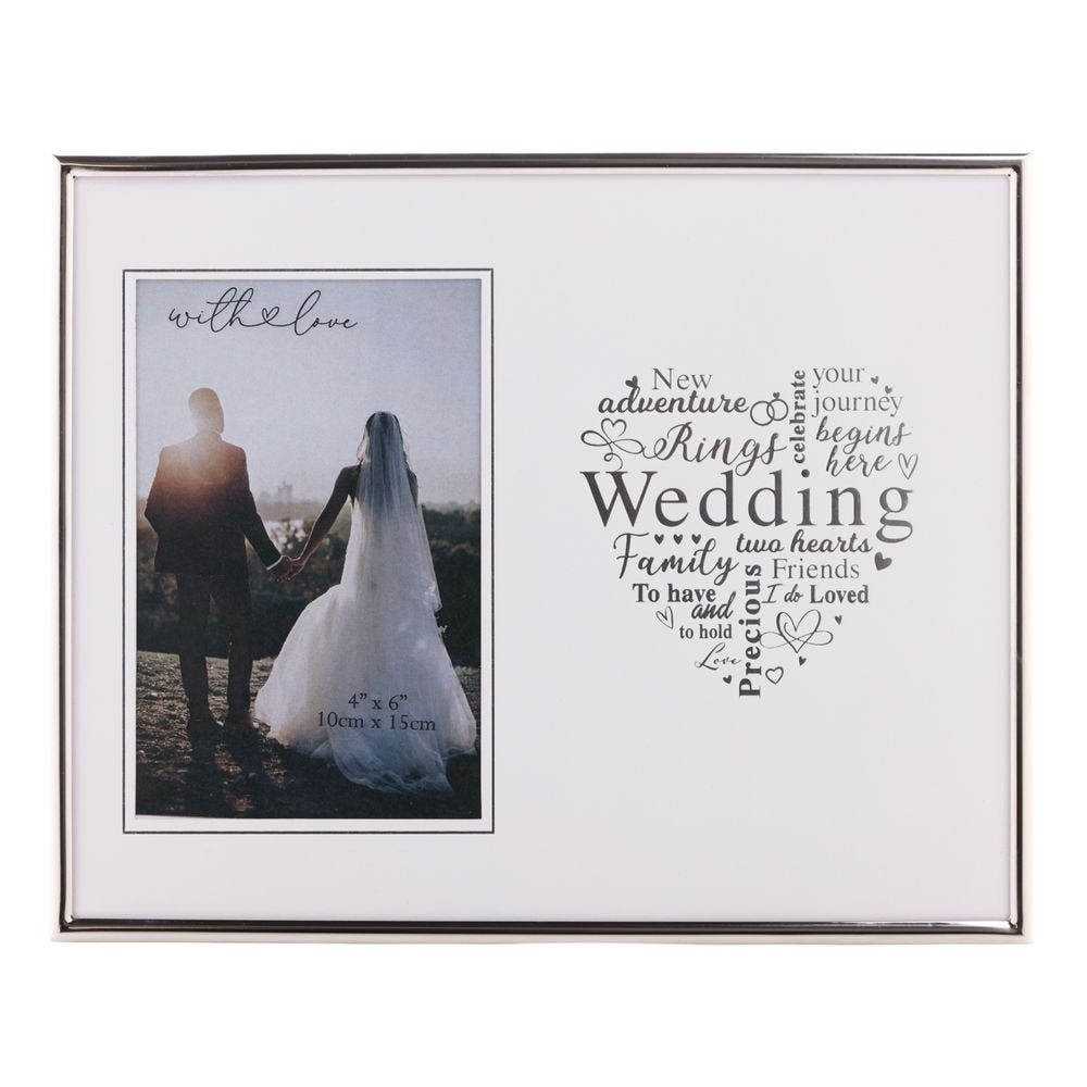 Marco fotos corazón plateado wedding 10x15 Widdop