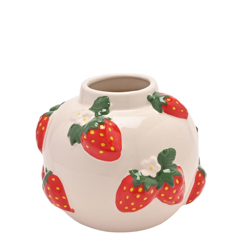 Jarrón pequeño Fresas Widdop pintado a mano