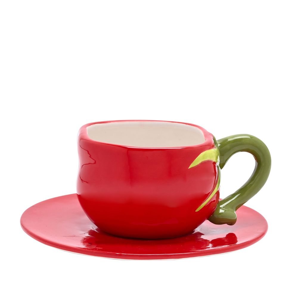 Taza cerámica y plato tomate Widdop